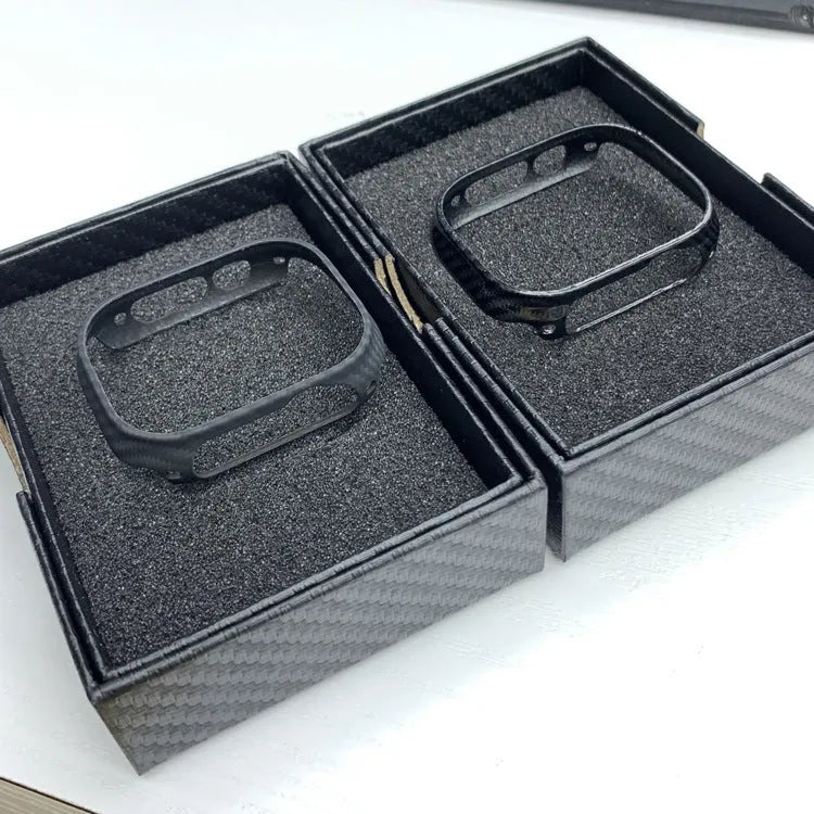 Carbon fibre watch case in glossy or matte black, fits 49mm 45mm 42mm 41mm 40mm, weighs 20g