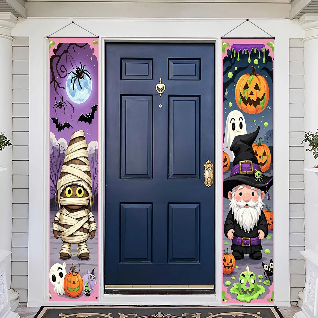 Halloween couplet decorations banner measuring 30x180cm per pair in polyester fabric