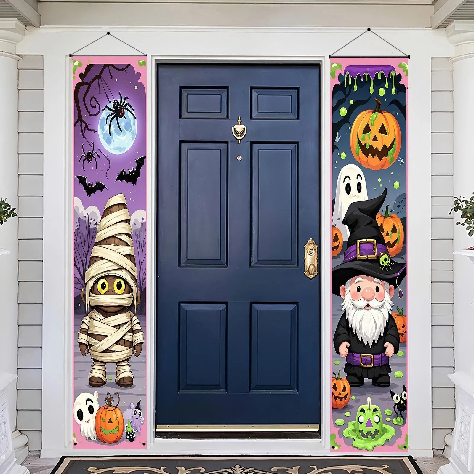 Halloween couplet decorations banner measuring 30x180cm per pair in polyester fabric