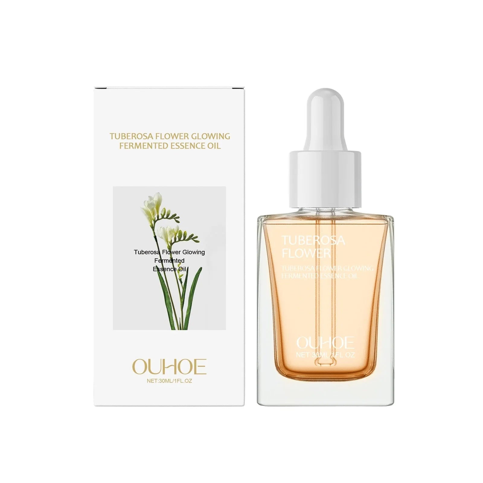 30ml brightening and firming oil bottle with ingredients like glycerin and vitamin E for skin care