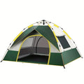 Dark green silver glue automatic tent for 3-4 people with quick-open design, 220 x 200 x 140 cm dimensions