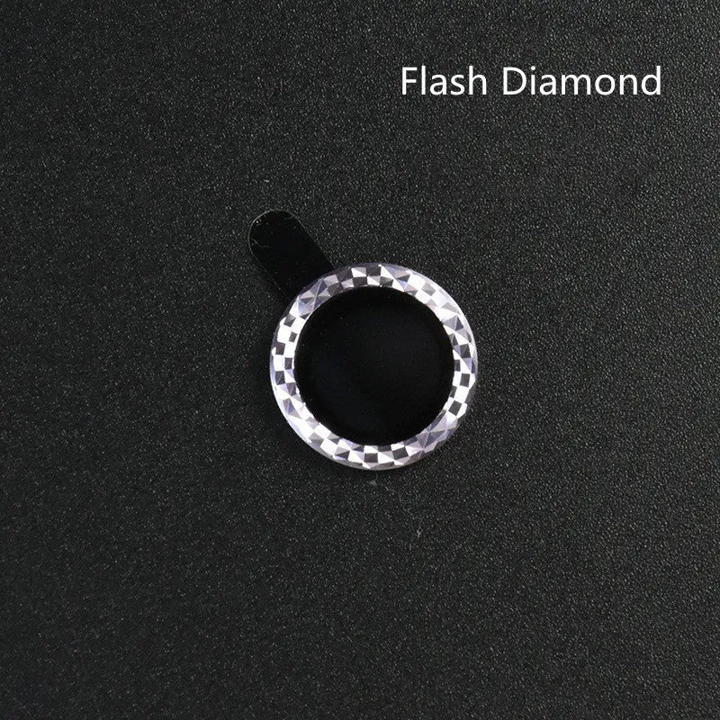iPhone 12 diamond lens protective film with aluminium alloy ring in gold colour showing Flash Diamond pattern