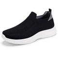 Women's solid colour Flyknit casual running shoes with a round toe and soft PVC sole.