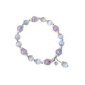 Opal amethyst crystal bracelet with moon shape and manual craftsmanship details