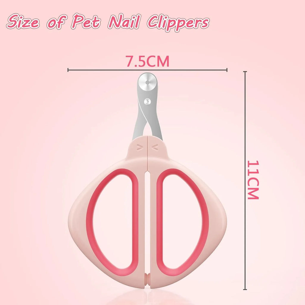 Cat nail clipper with positioning hole, stainless steel blade, blue or pink colour options