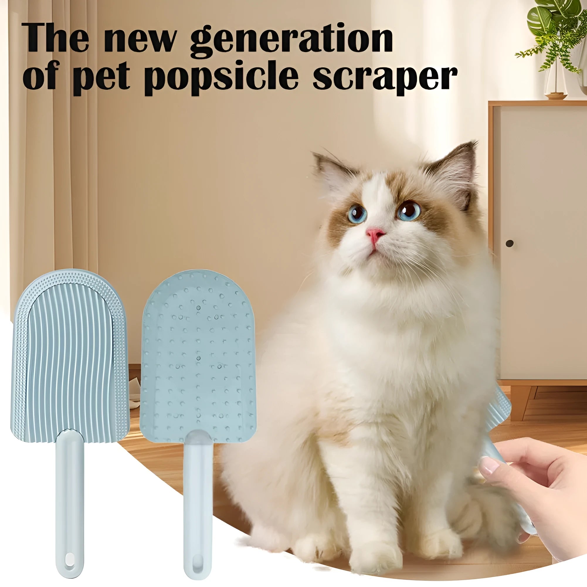 200mm pet grooming brush in blue, green, or yellow with soft silicone and foldable design