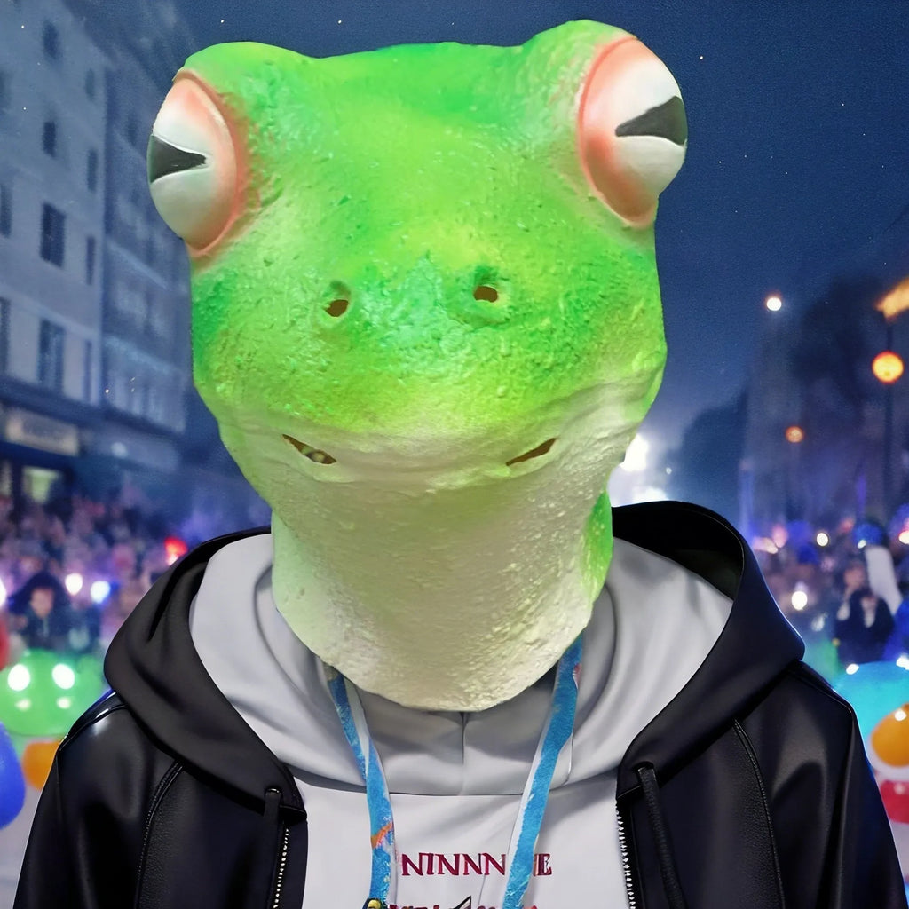 Red-eyed frog latex mask, Halloween animal headgear for DIY costume and party use