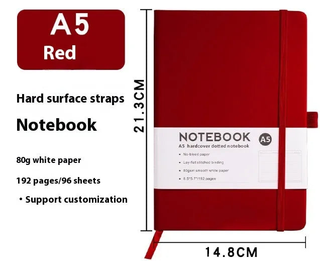 A5 PU leather strap diary with horizontal line pages in various colours including Marble Black and Skin Feeling Cyan