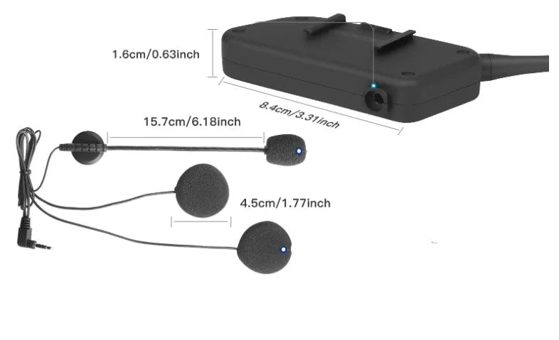 800m Motorcycle Helmet Bluetooth Intercom V6 Pro with headphone and mounting accessories