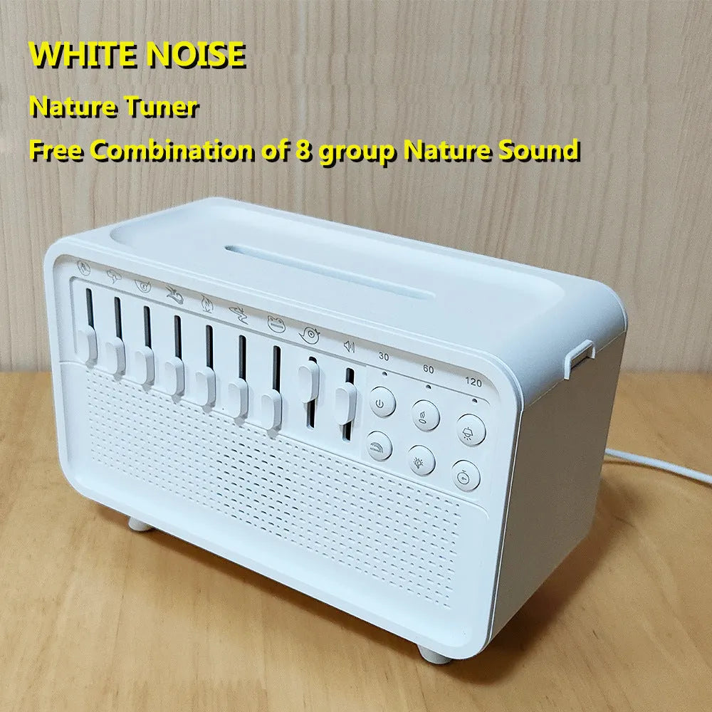 White European style geometric 3-in-1 Bluetooth speaker white noise sleep machine with humidifier and night light