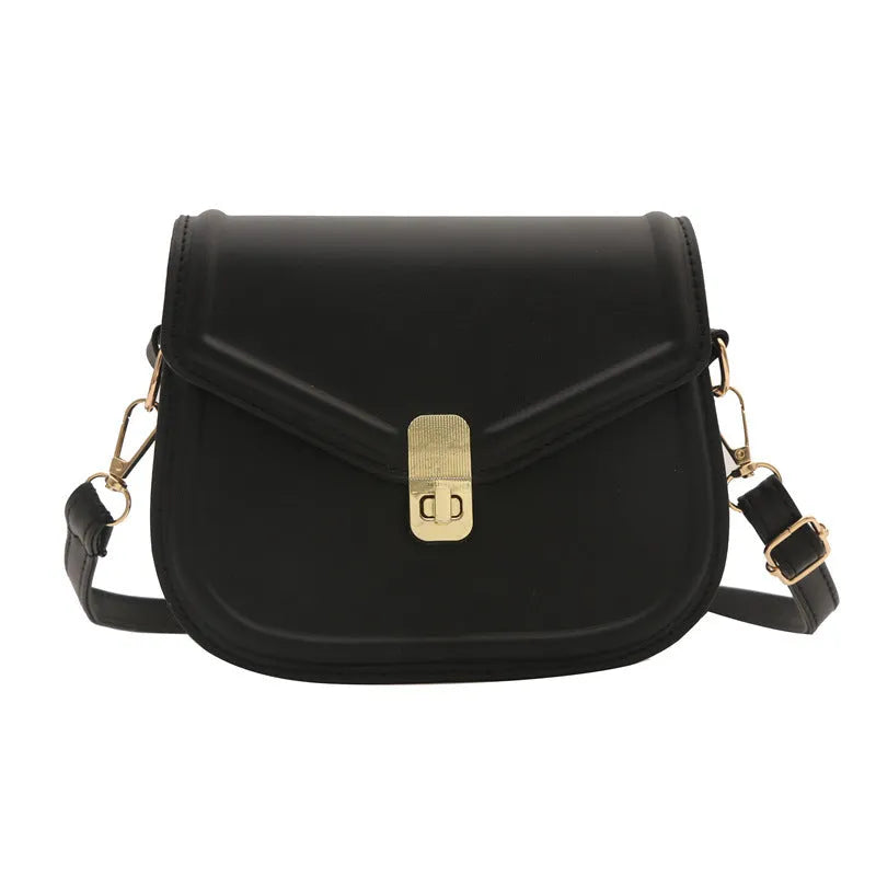 Niche Texture Shoulder Messenger Bag in clamshell design with soft PU material, shown in horizontal square shape.