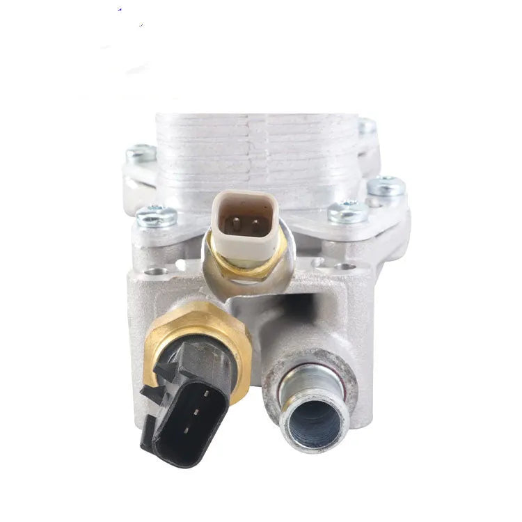 Aluminium oil filter seat for Chrysler, part numbers 5184294AE and 5184331AC, single unit.