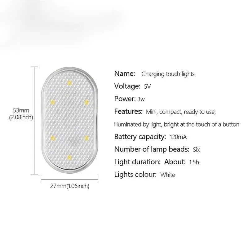 Car interior retrofit LED touch-control atmosphere light with aluminium base in four colour options