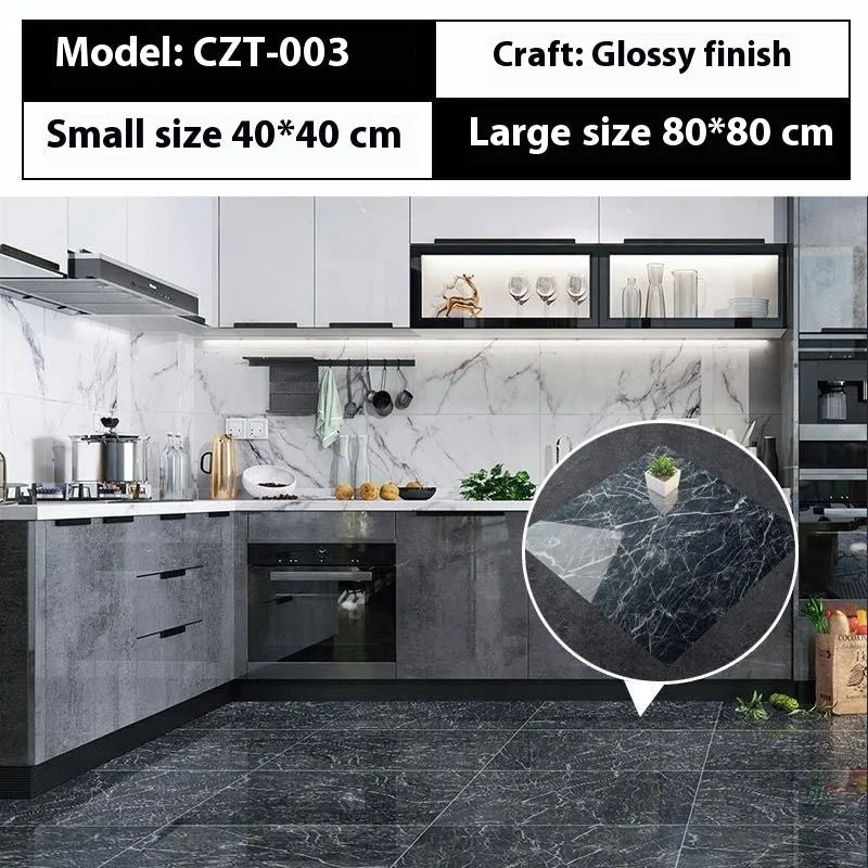 40cm square marble effect geometric pattern waterproof vinyl sticker for bathrooms