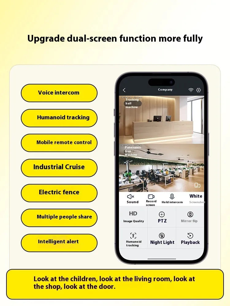 White USB 2.0 HD monitoring camera with night vision, face recognition and intercom support, shown with charging cable