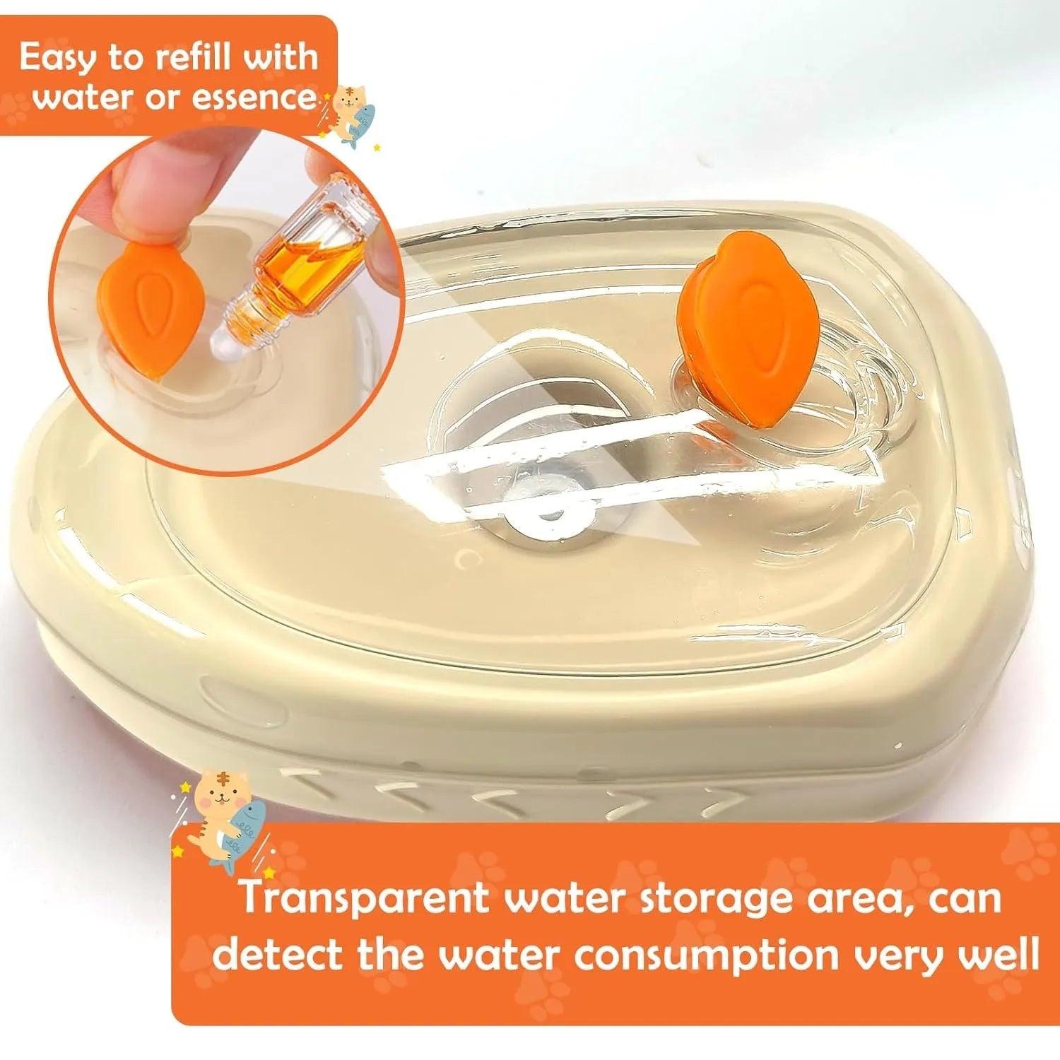 Yellow cat steam brush with silicone teeth, water storage area, and ringworm detector lamp for pet grooming