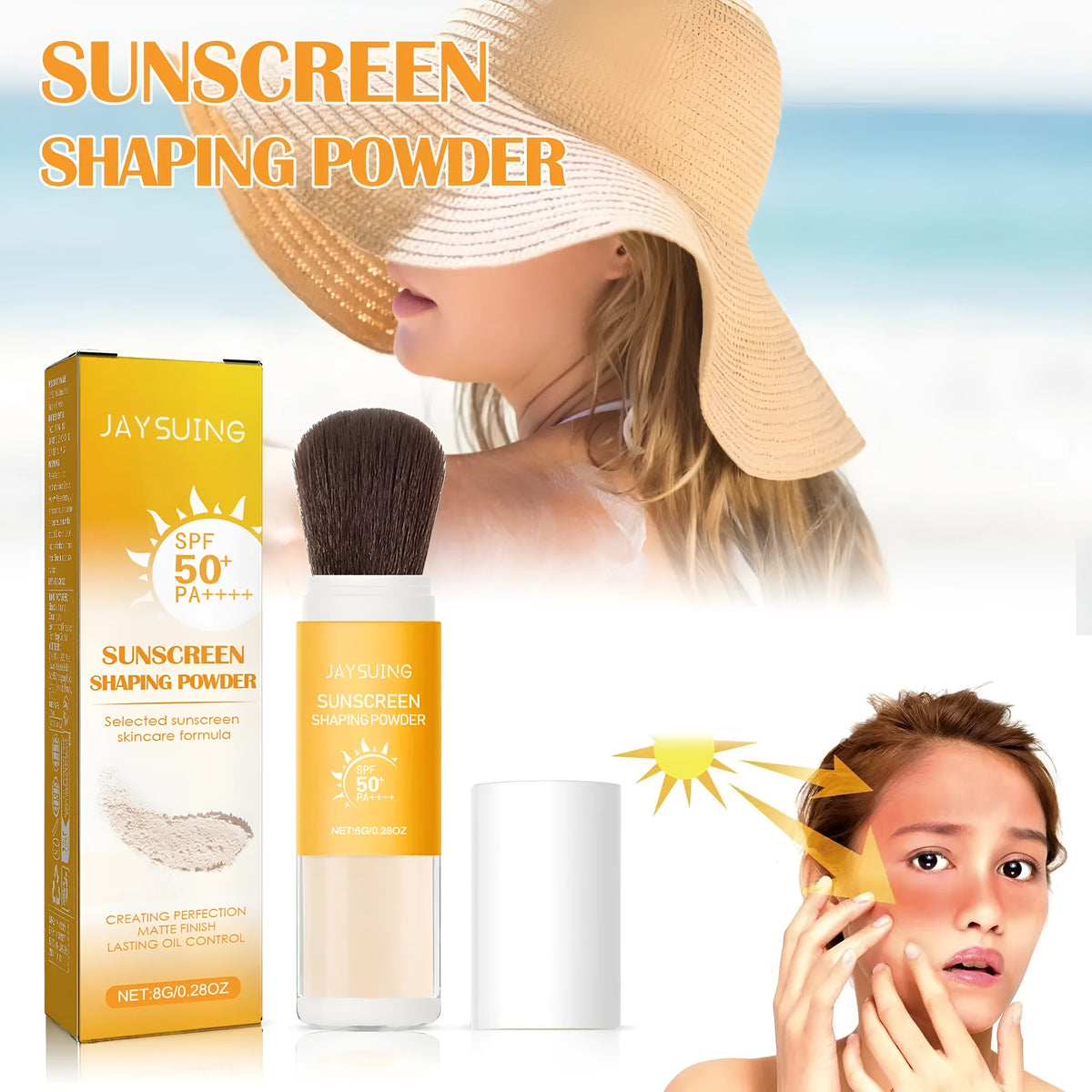 8g translucent loose setting powder compact for oily skin with oil control properties