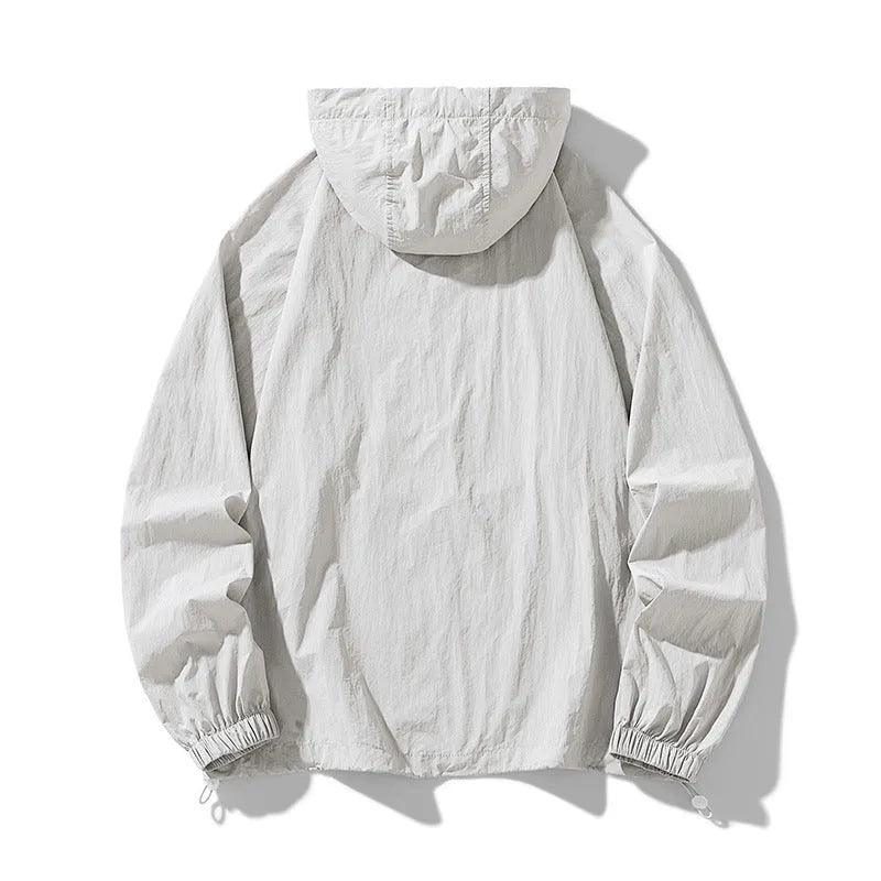 Thin nylon blend loose fit sports coat in various colours for outdoor leisure