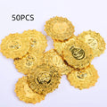 Plastic pirate gold coin toy with pointed edges for Halloween dress up