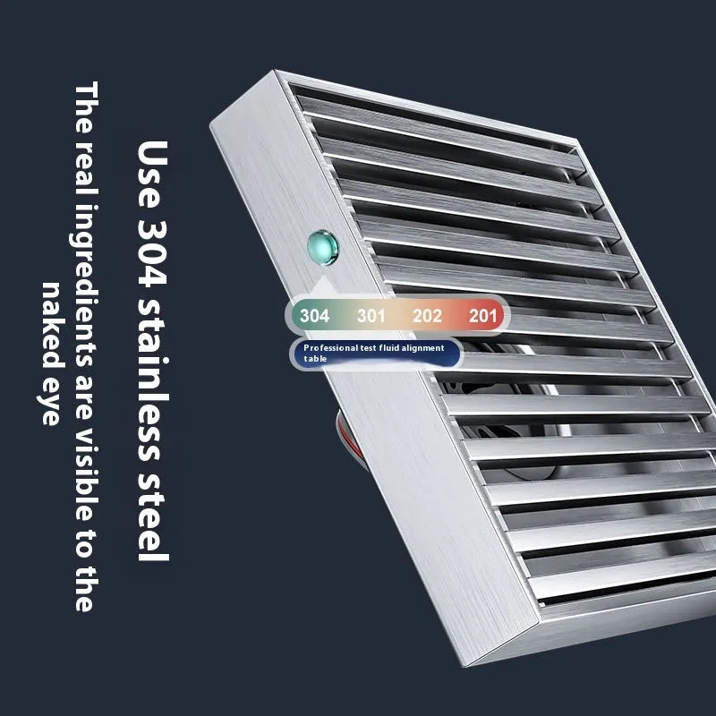 304 stainless steel courtyard deodorant floor drain with gun grey finish and 15x15 cm ABS plastic core