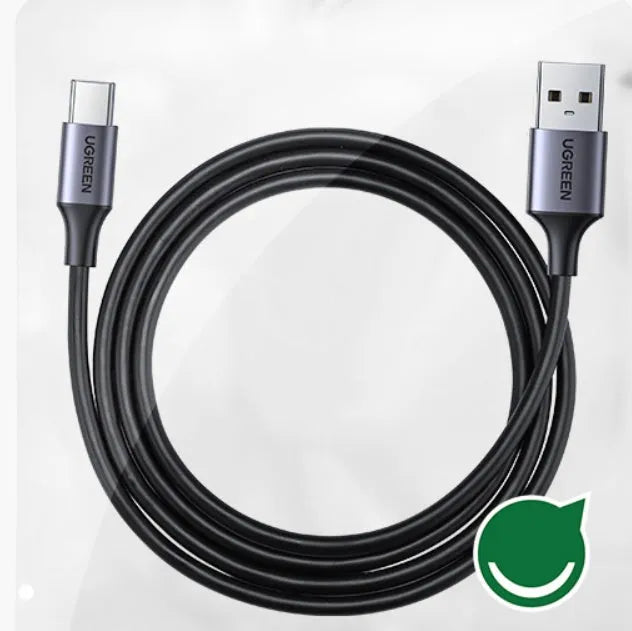 Black Lvlian USB data cable with straight connectors, 1 metre long, for phone charging and data transfer.