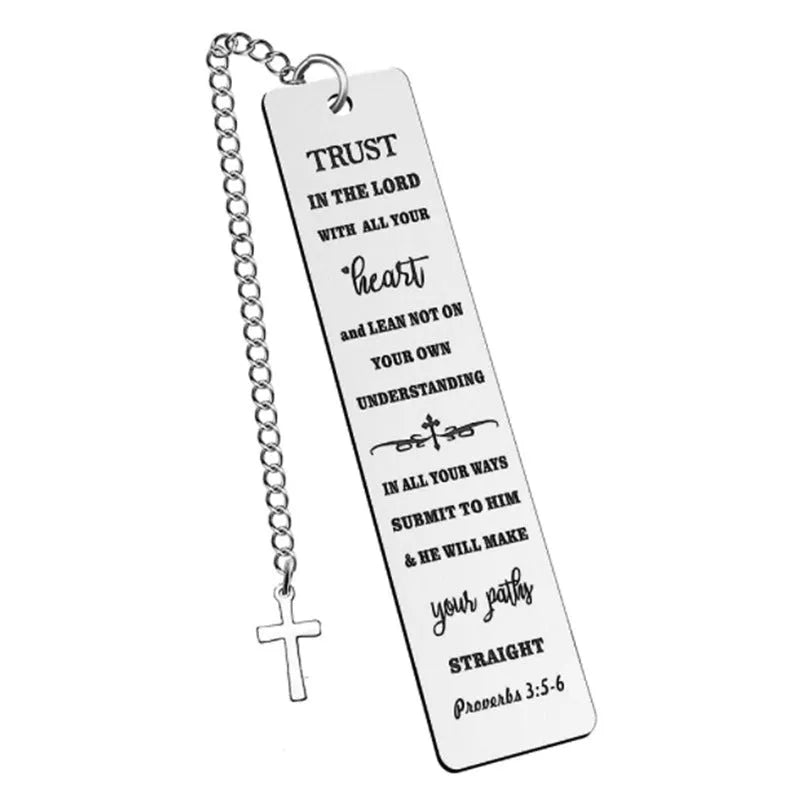 Stainless steel Bible verse bookmark with European style design in CFS5170 steel colour