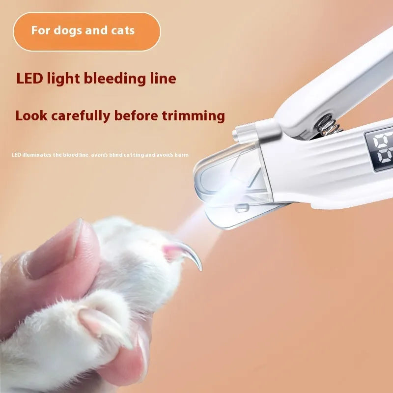 White HZ8 pet nail clippers with grinder for dog grooming at home