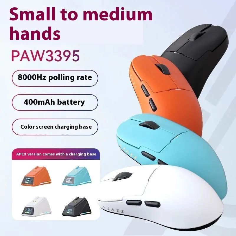 AJ159 gaming mouse in Yunfeng White colour with compact design and Teflon foot patches