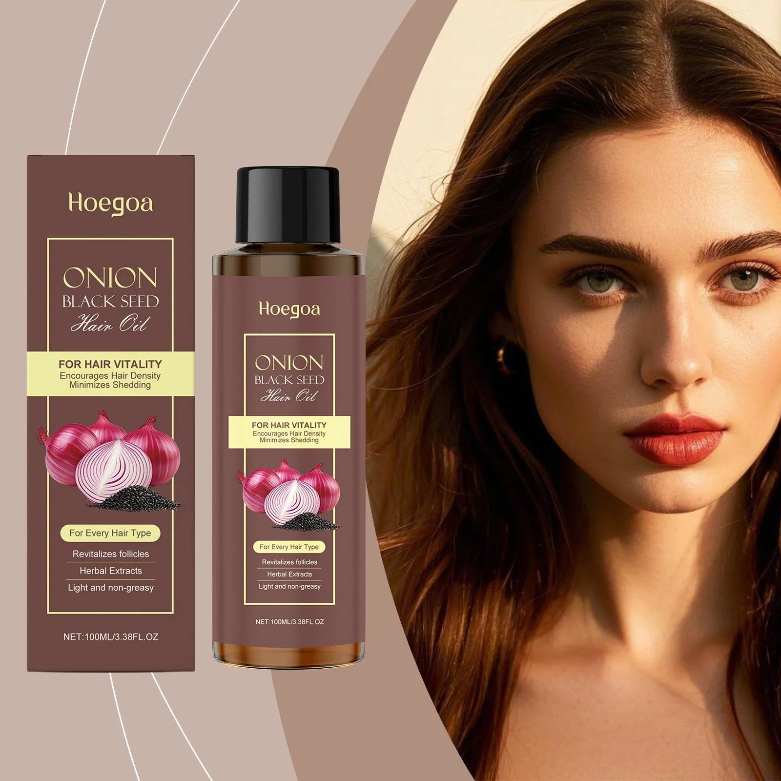 100ml Nourishing and Caring Hair Rich Moist Soft Maintenance Essential Oil bottle with accessory and box