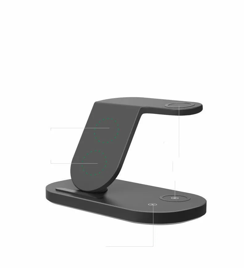 15W three-in-one wireless charger for mobile phones and watches in black and white colours