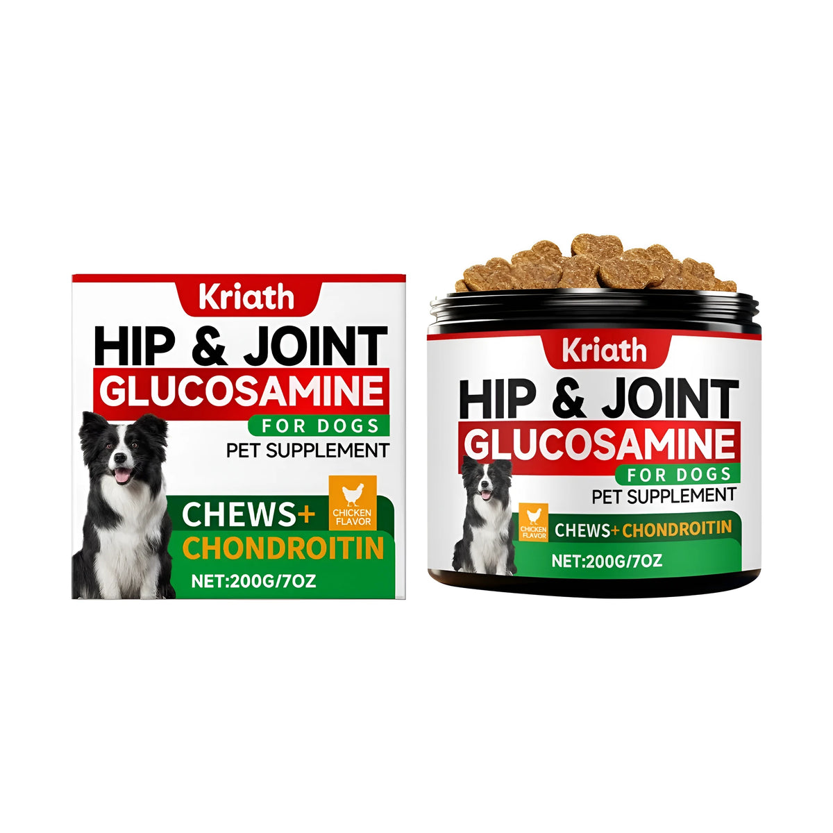 200g pack of dog joint soothing soft granules with glucosamine, MSM, chondroitin, salmon oil and green-lipped mussel
