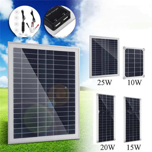 10W polysilicon solar panel with dual USB ports for outdoor device charging
