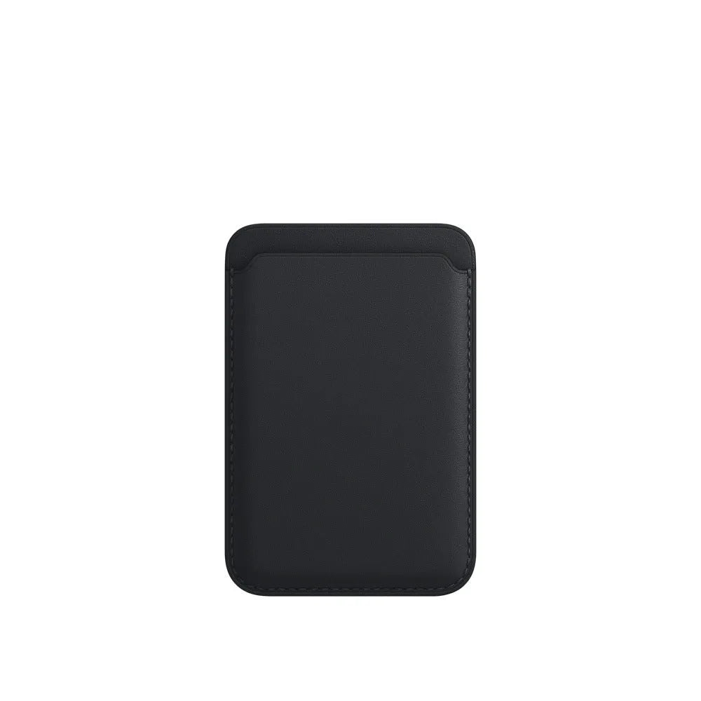 Magnetic card holder case for iPhone in PU leather with integrated storage for three cards