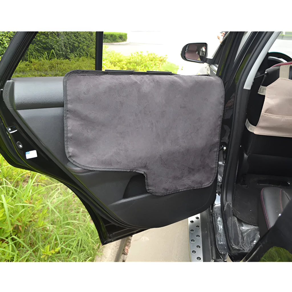 Suede car door mat in black, grey or khaki, 71x56cm rear seat protective cover for dogs