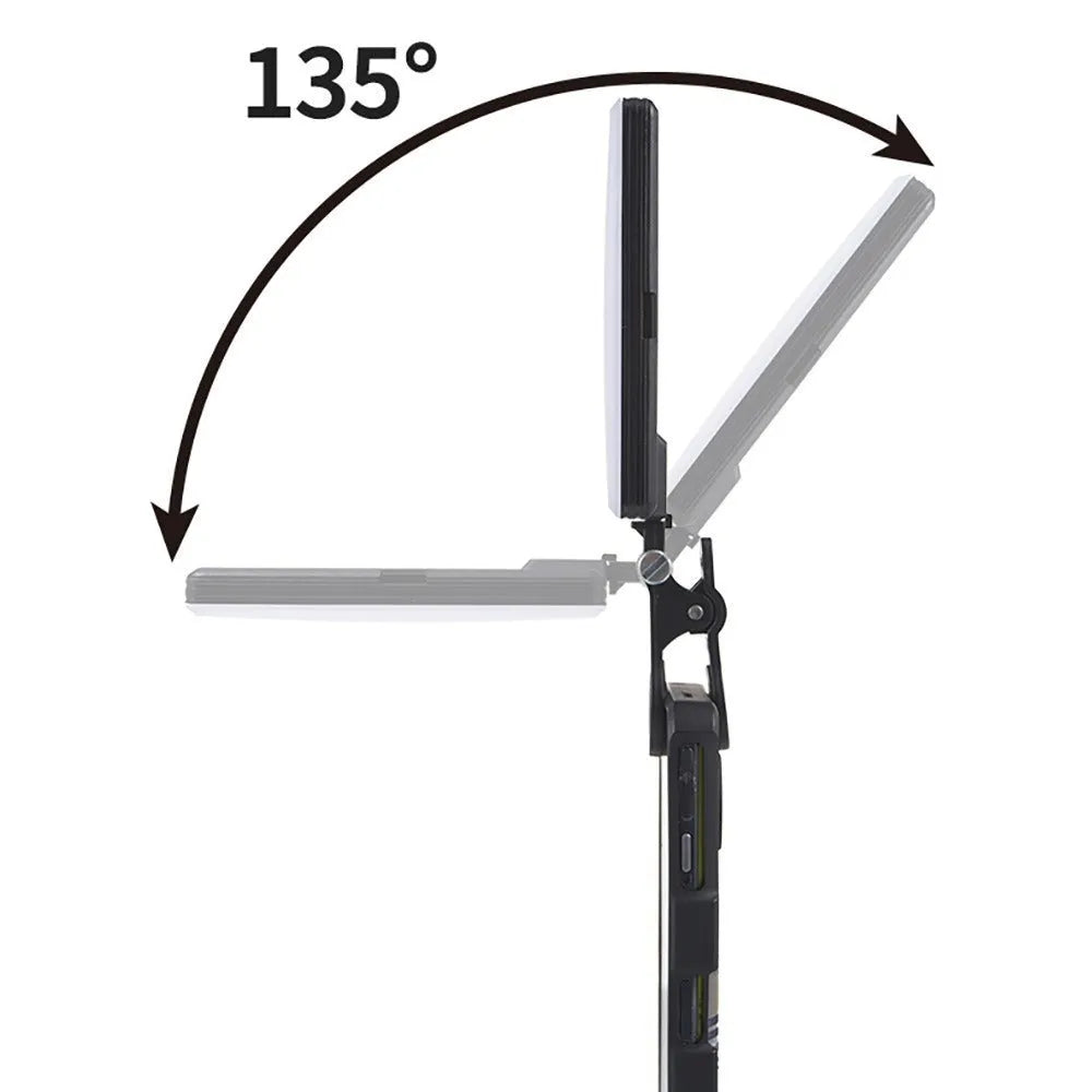 VL-60BI and VL-68BI pocket LED fill lights with clip attachment showing 10.4cm by 7.5cm by 12.5cm dimensions