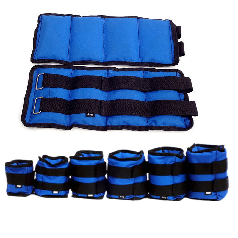 Pair of legging sandbags for athletic training with adjustable weight options from 1kg to 6kg total resistance