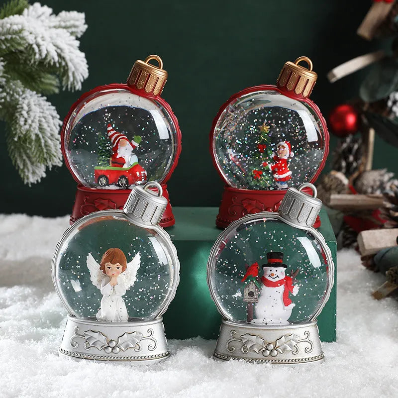 Plastic Christmas figurine LED candle light in snowman design with flickering flame effect