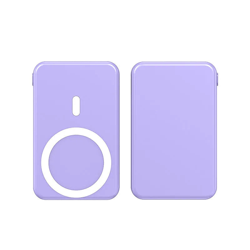 Ultra-thin wireless magnetic power bank for iPhone fast charging in black blue white colours