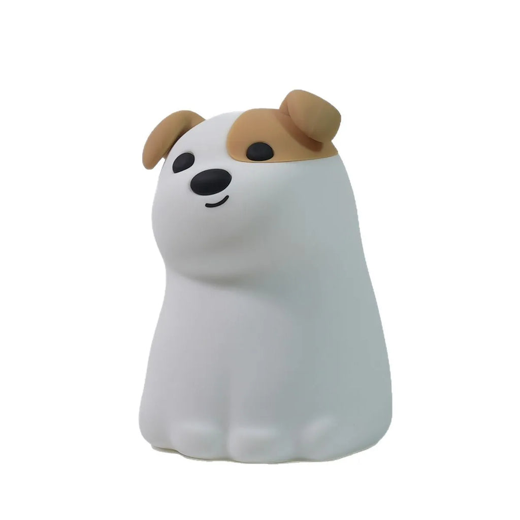Silicone puppy dog night light with cartoon animal design, built-in battery and Type-C charging
