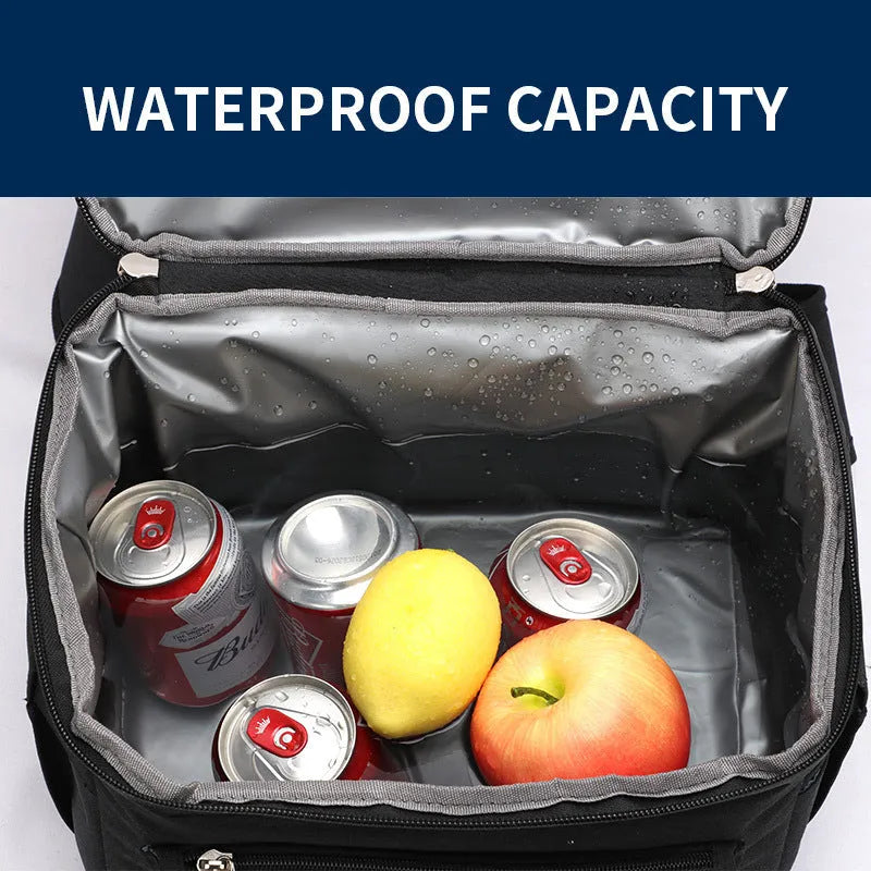 Double layer insulated waterproof picnic backpack in blue with 22-litre capacity