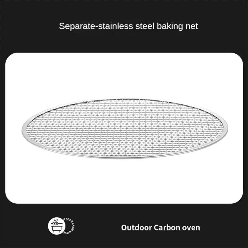 Portable stainless steel BBQ grill with detachable parts and storage bag for outdoor cooking