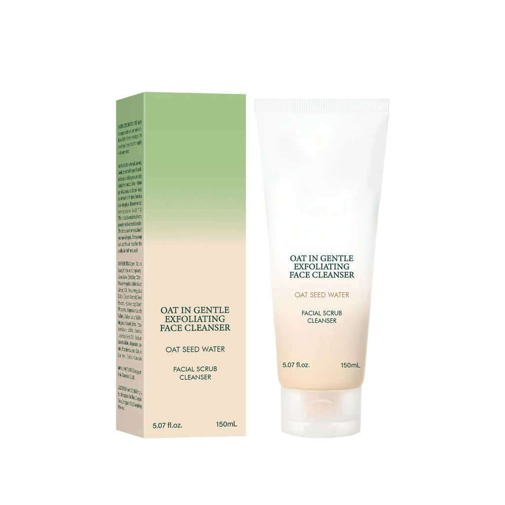 Oat facial cleanser foam in 150ml pump bottle for gentle pore cleansing
