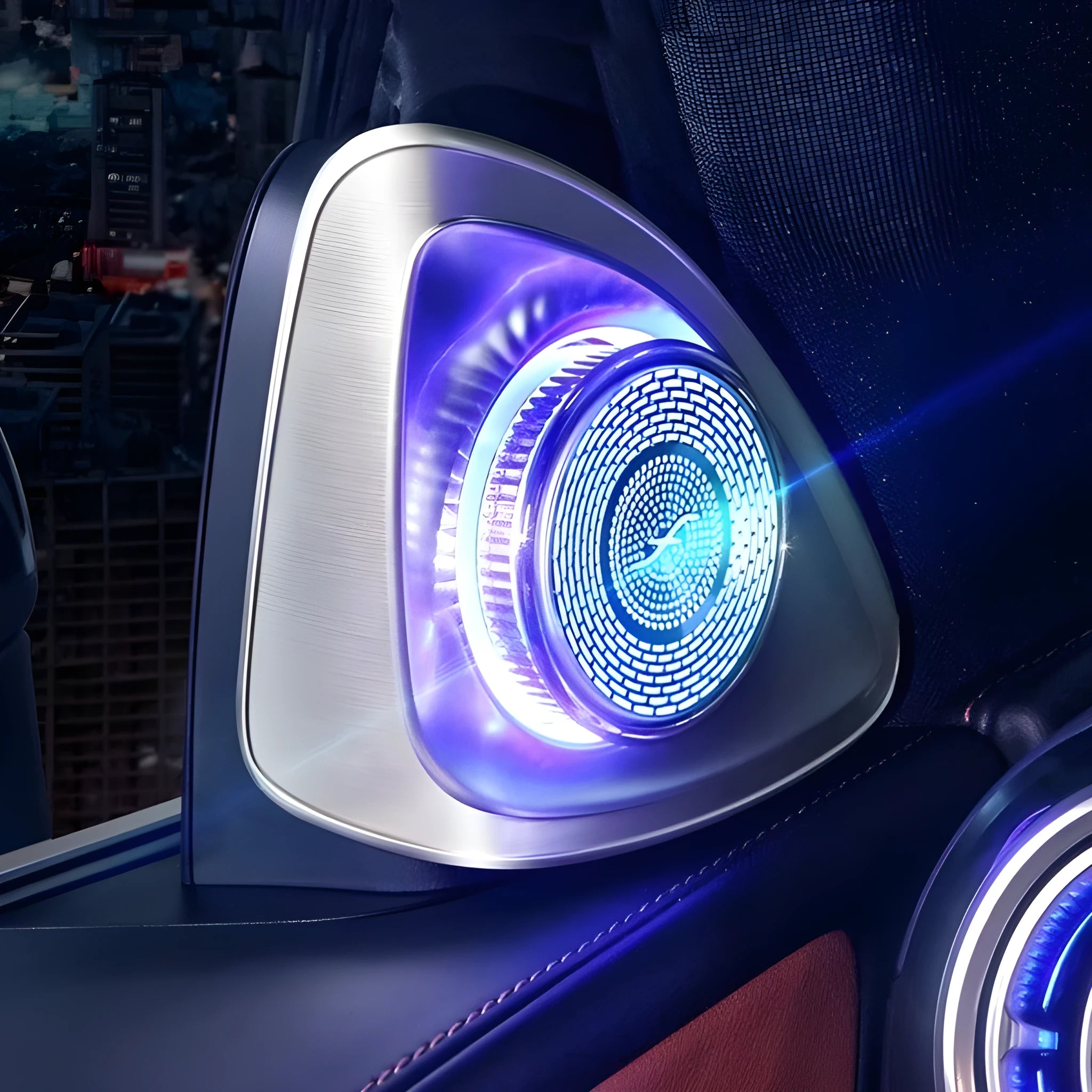 Modified original Burmester audio speaker for Mercedes-Benz GLC X254 with rotating tweeter mechanism.