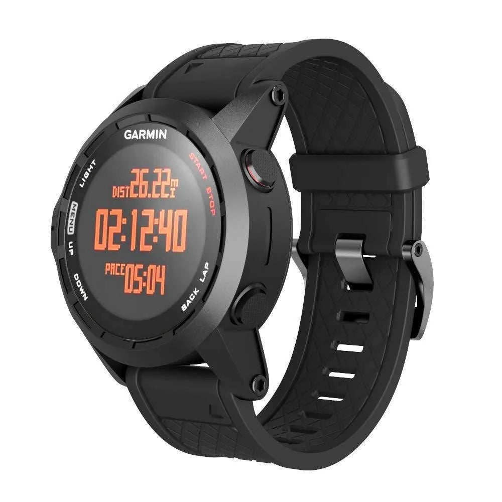 26mm silicone watch strap for Jiaming watches in eight colour options on a white background