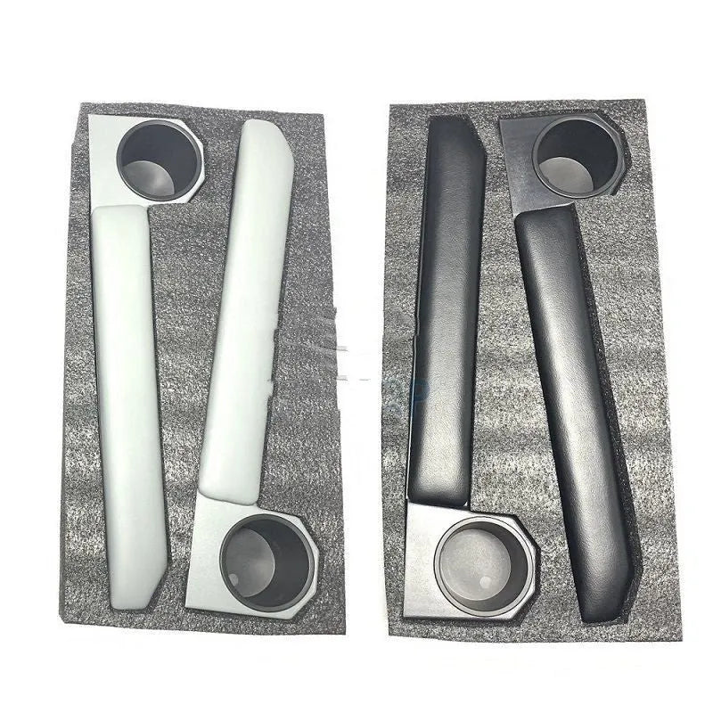 Grey magnetic car armrest door ring frame set showing two pieces for vehicle installation