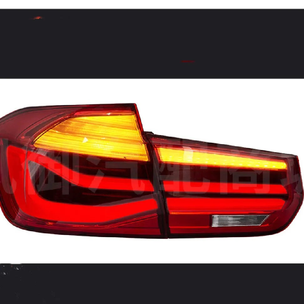 BMW 3 Series tail light assembly in red or smoked black finish with modified streamer LED design