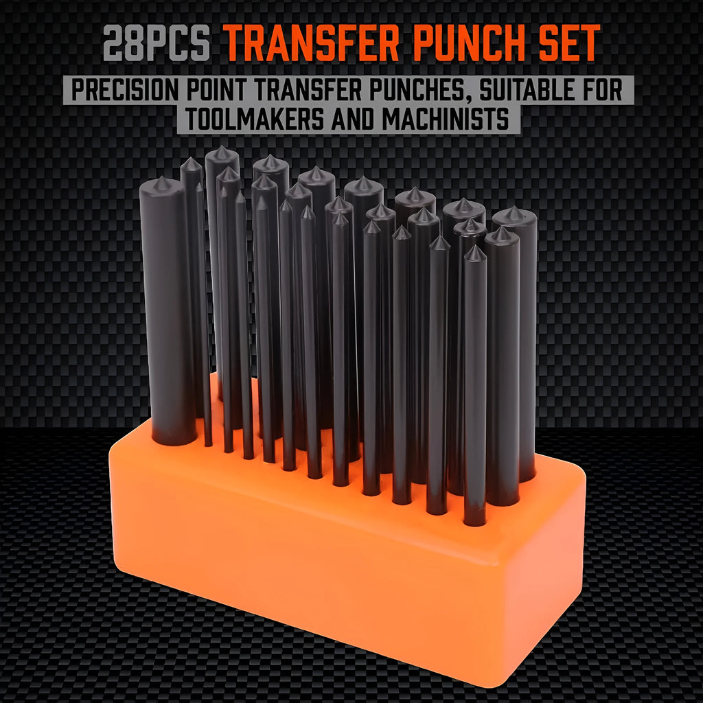 Orange alloy plastic punch needle set with metal head for textile crafts