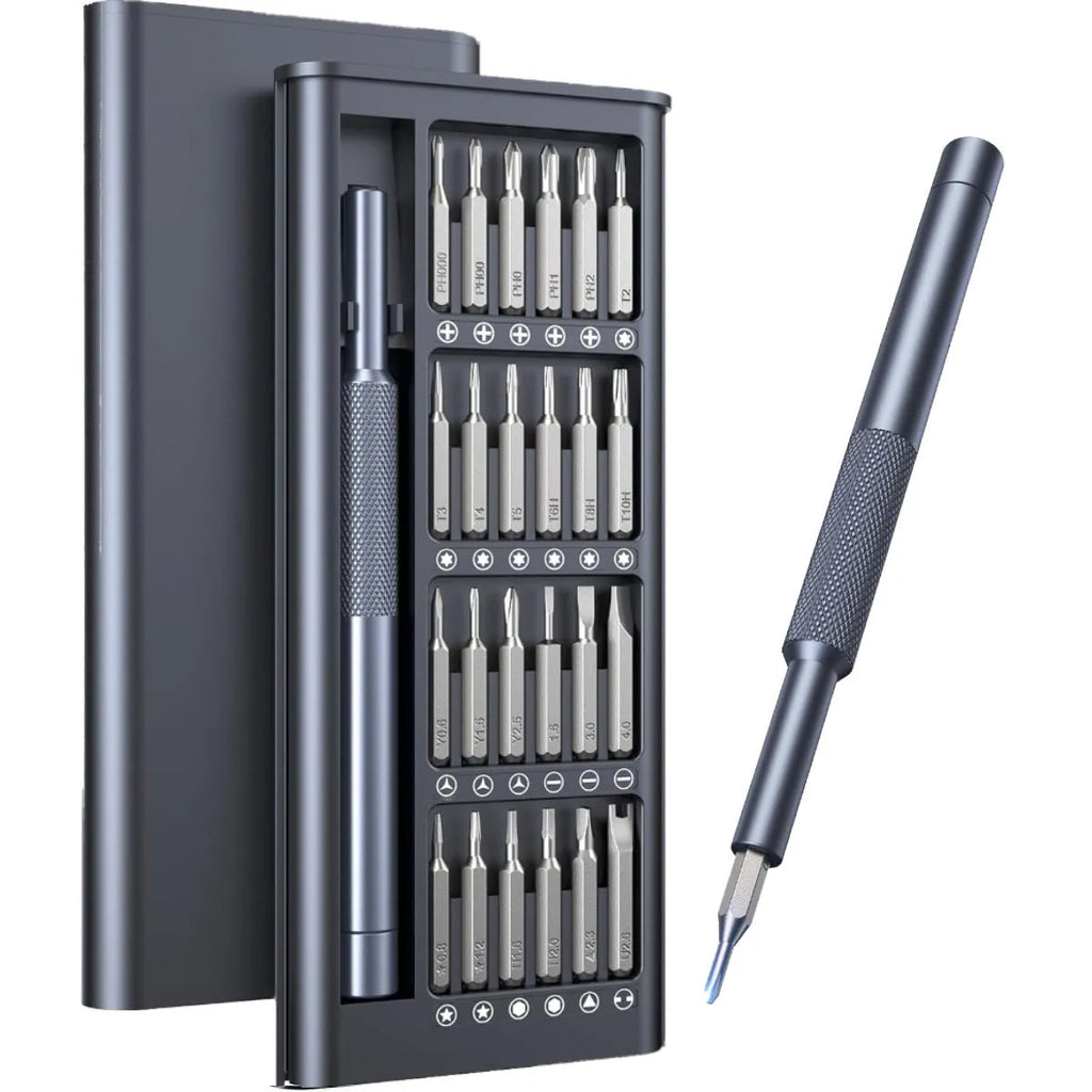25-in-one screwdriver set with magnetic chrome vanadium steel bits, 110mm length, ABS handle