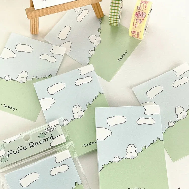 Cute cartoon hand account collage sticky notes in six Heartbeat Delivery Series styles with three size formats