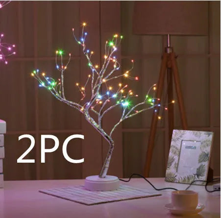 108 LED Christmas tree light with touch control base showing warm white illumination against dark background